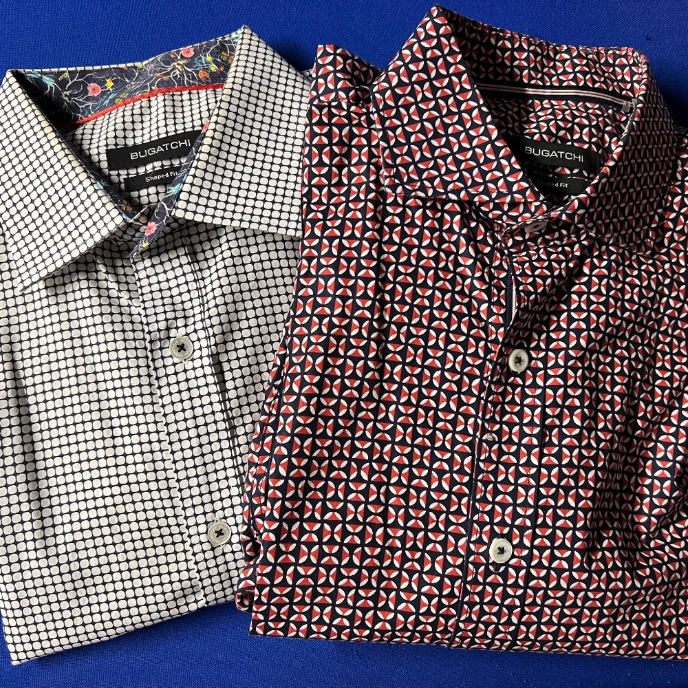 2 Long sleeve shirts BUGATCHI Shaped Fit
